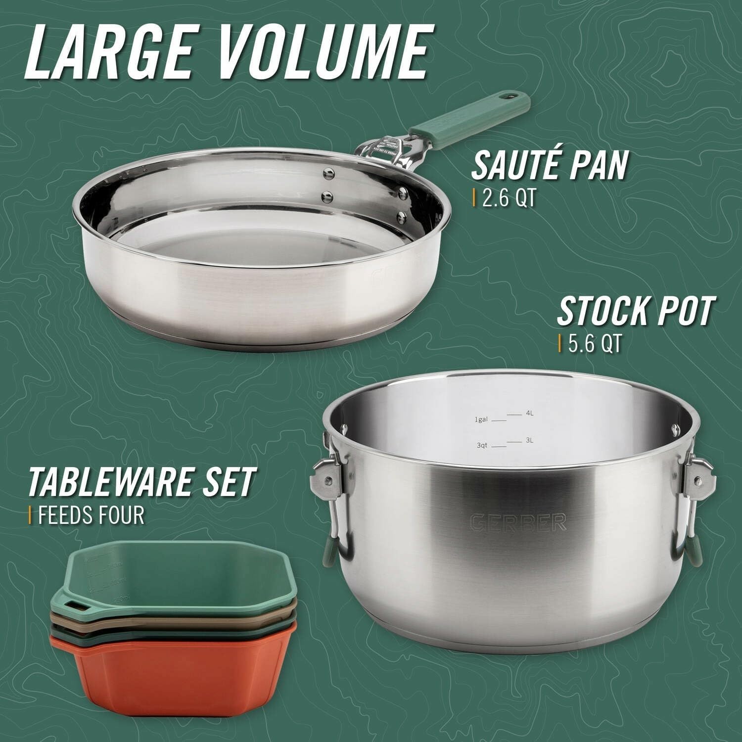 야외 요리 캠핑용 조리기구 세트, 식기세척기 사용 가능 - Camping Cooking Set For 4 리뷰 및 가격